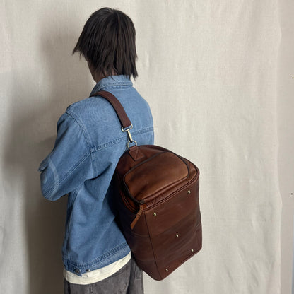 Vintage Leather Duffle/Sports Bag