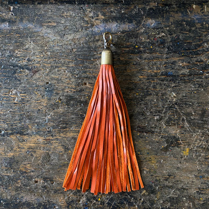 Leather Tassel Clip | Keyring