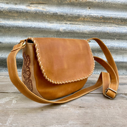 A Carved Leather Handbag