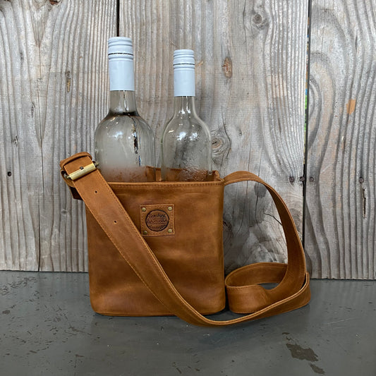 Quad Bottle Leather Wine Carrier