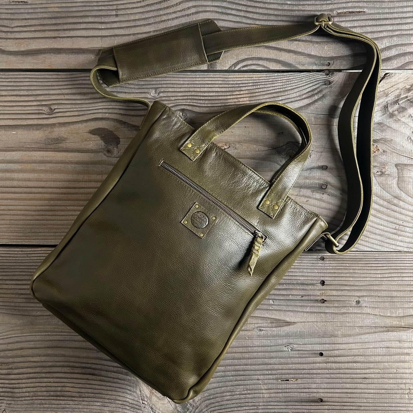 Twin-Handled Leather Work Bag
