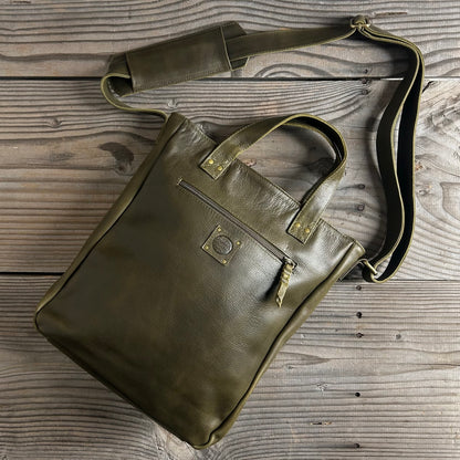 Twin-Handled Leather Work Bag