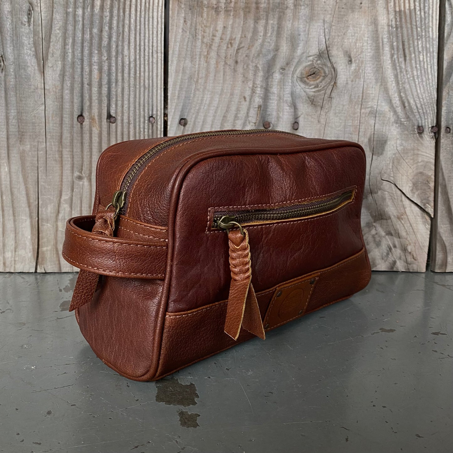 A Bit Bigger Leather Toiletry Bag / Wash Bag