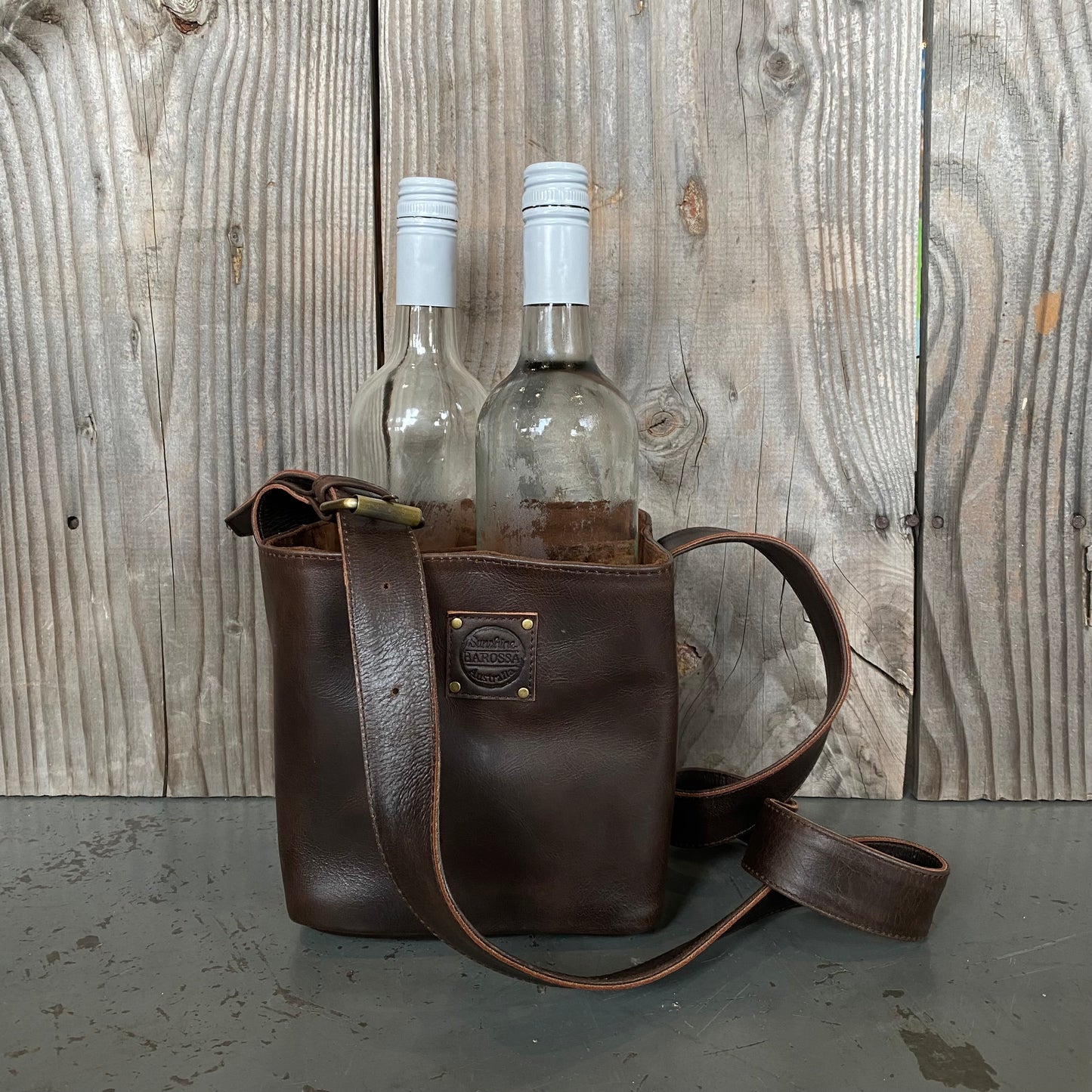 Quad Bottle Leather Wine Carrier