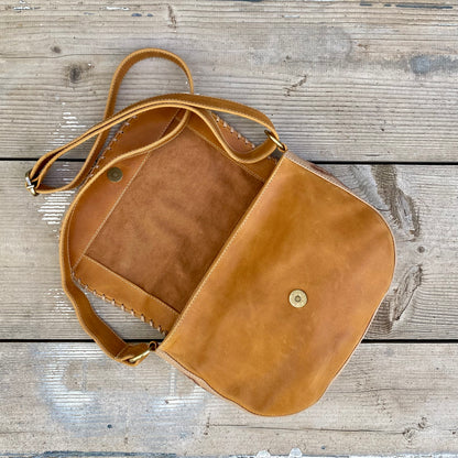A Carved Leather Handbag