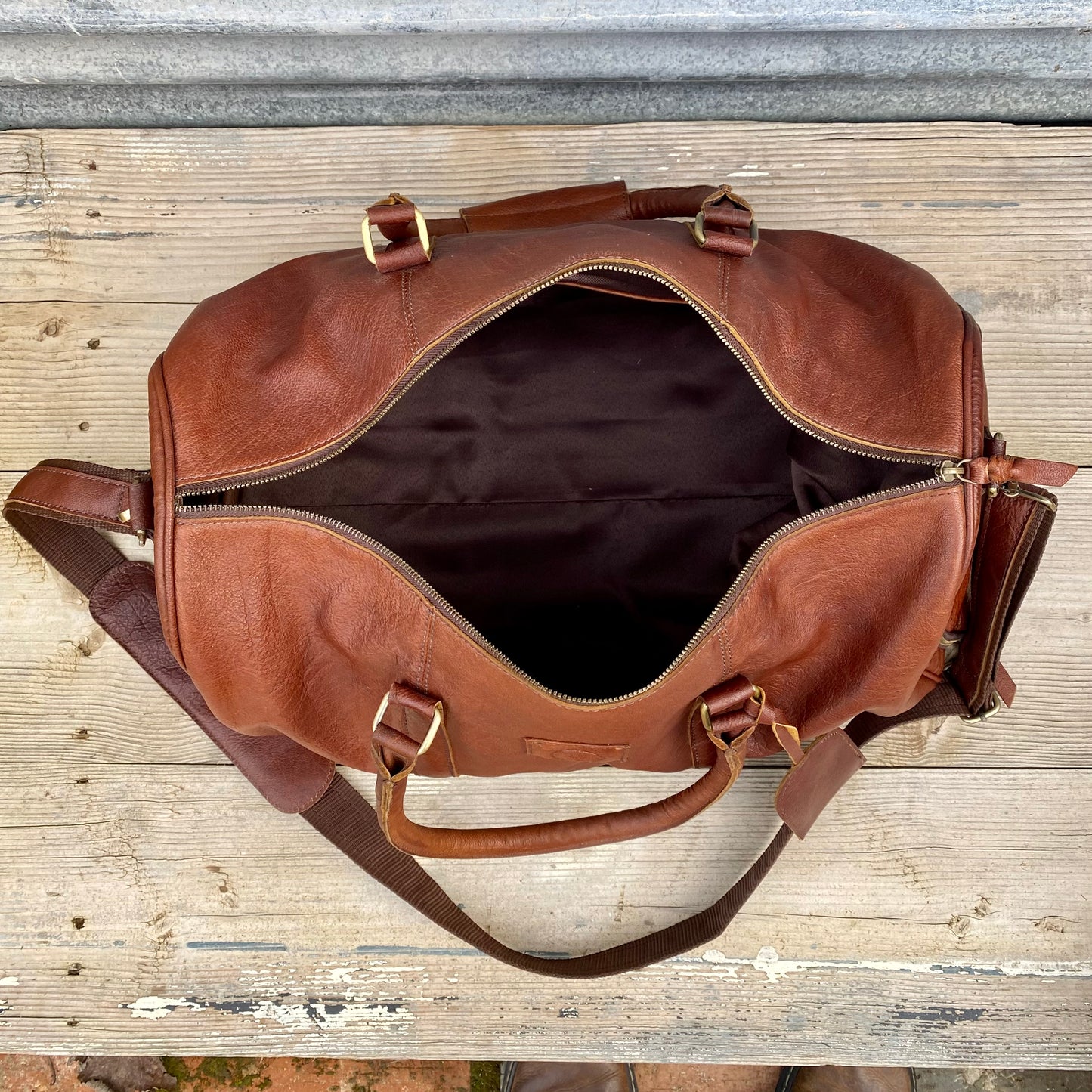 Vintage Leather Duffle/Sports Bag