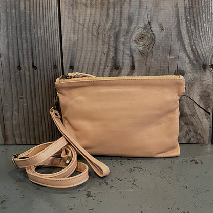 A Leather Double Compartment Clutch