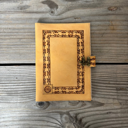Carved Leather Journal Cover - A5