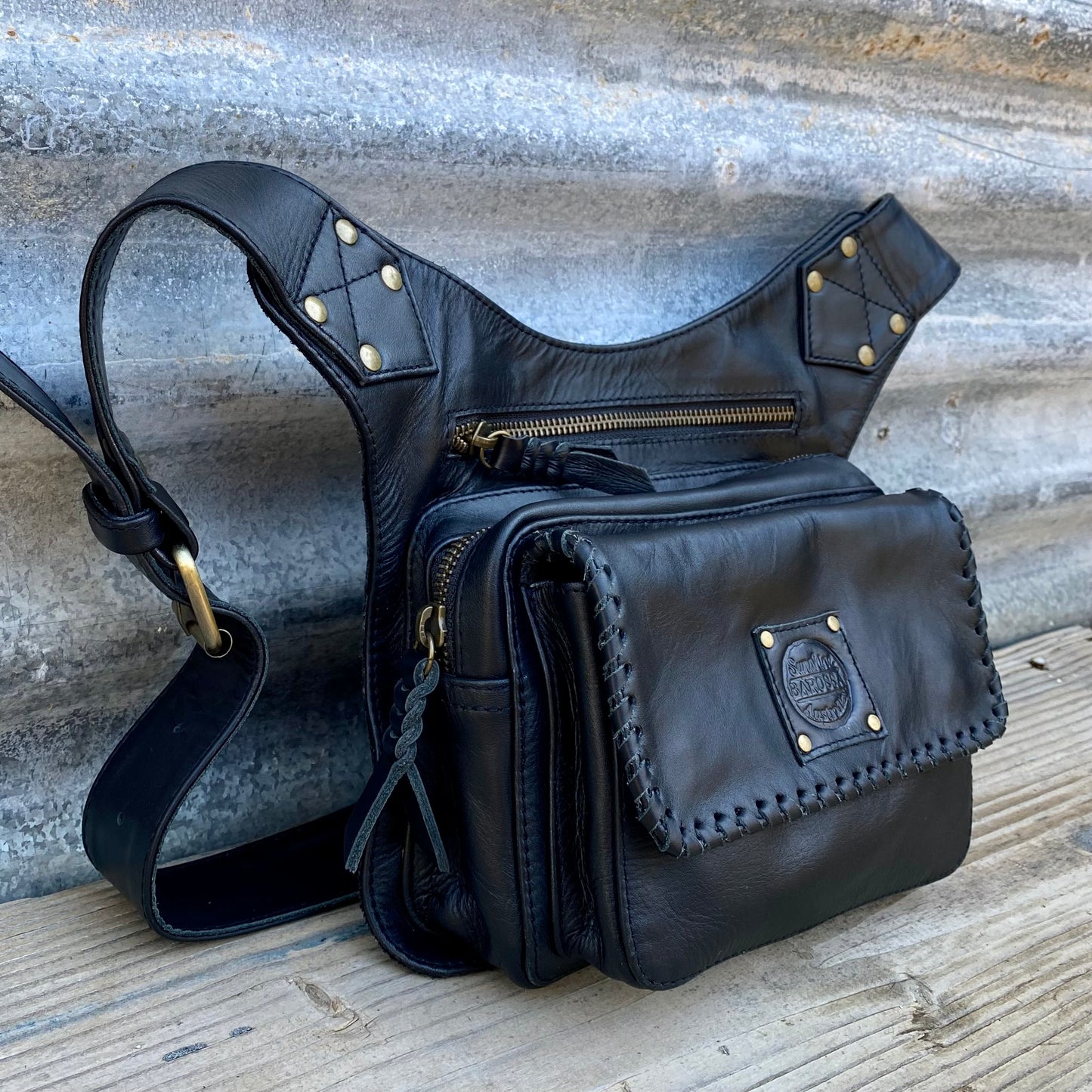 Leather Travel/Festival Waist or Across Body Bag