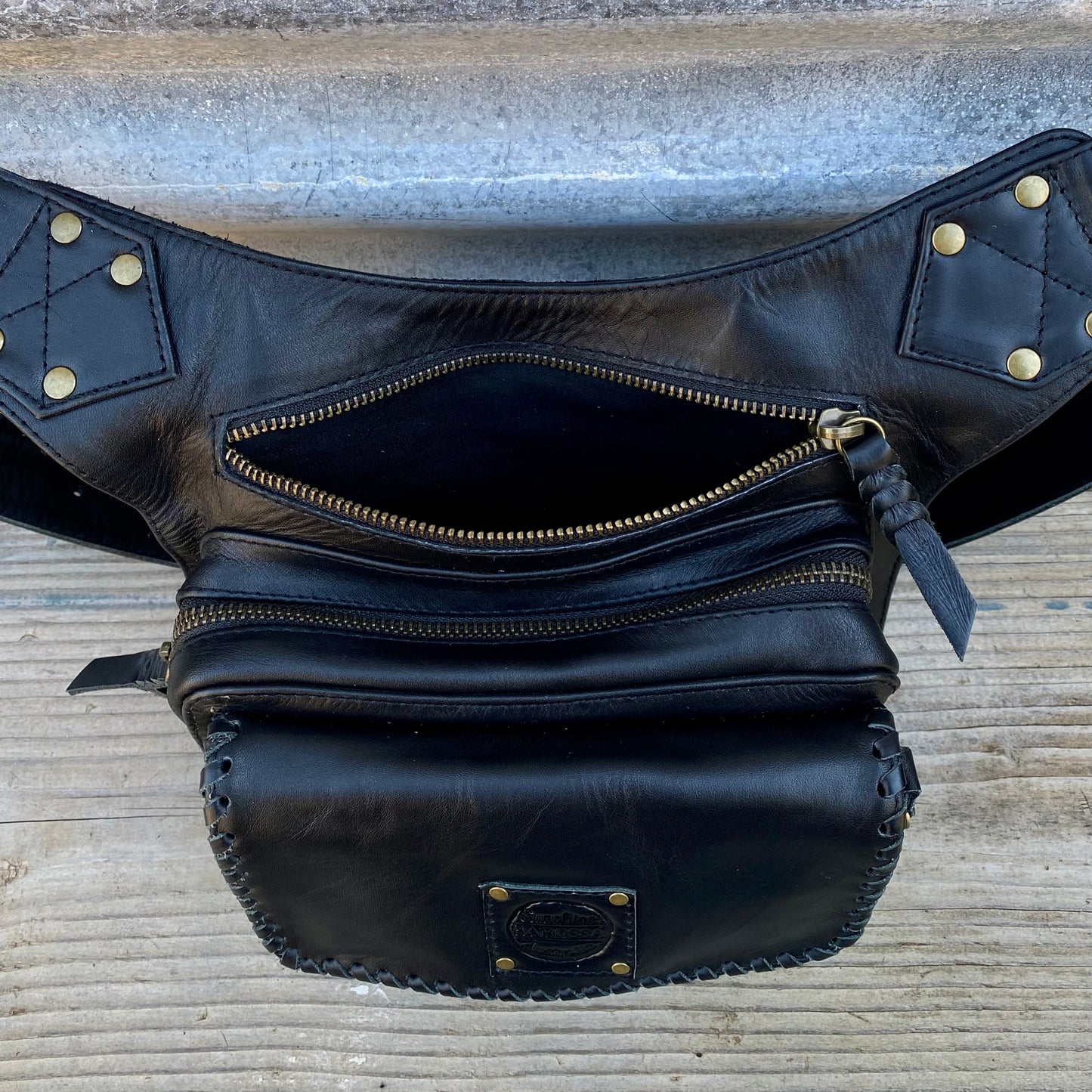 Leather Travel/Festival Waist or Across Body Bag