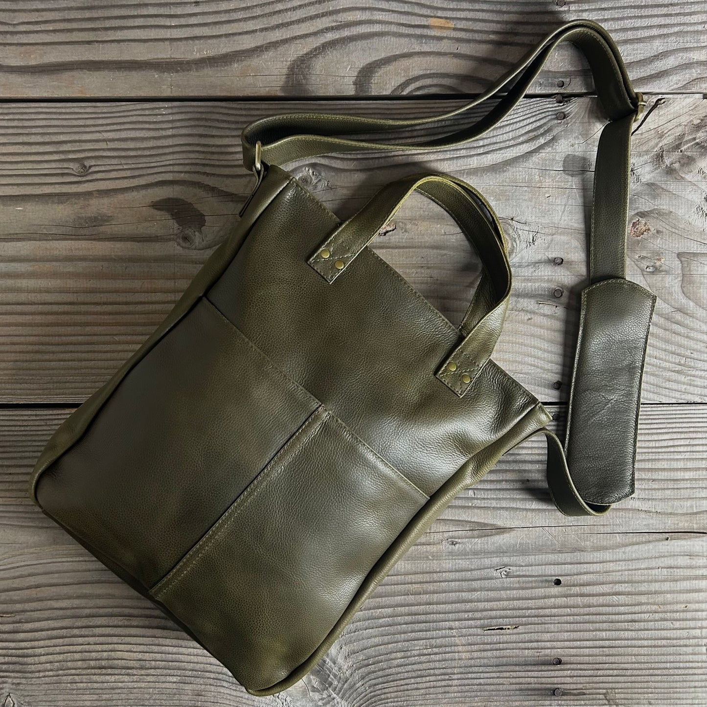 Twin-Handled Leather Work Bag