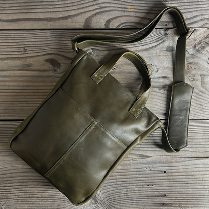 Twin-Handled Leather Work Bag