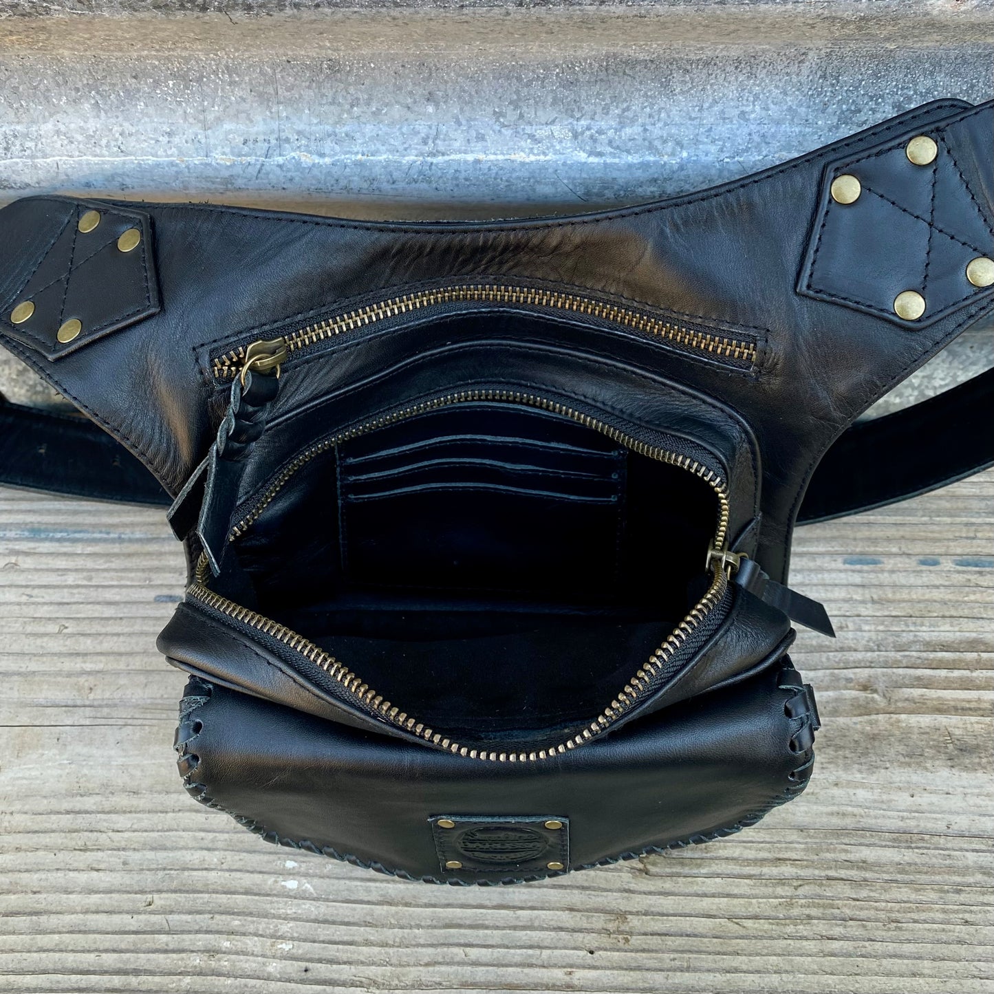 Leather Travel/Festival Waist or Across Body Bag