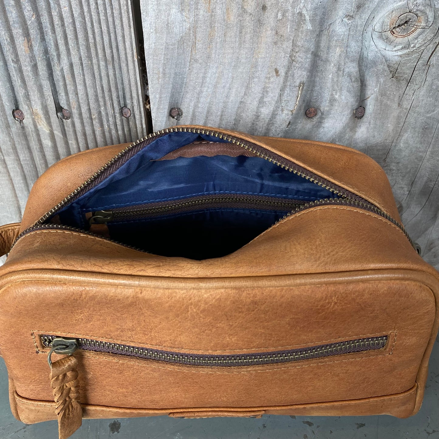 A Bit Bigger Leather Toiletry Bag / Wash Bag