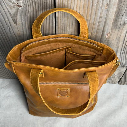 Twin-Handled Leather Work Bag