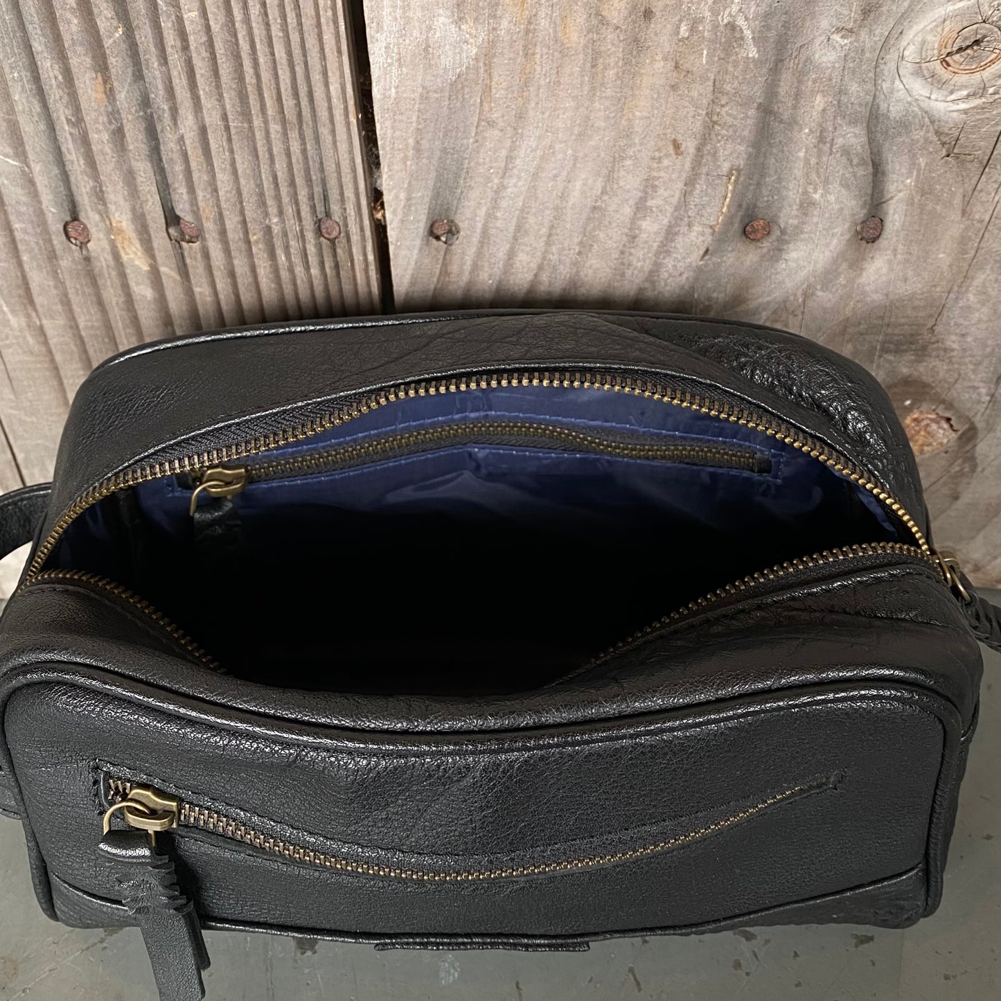 A Bit Bigger Leather Toiletry Bag / Wash Bag