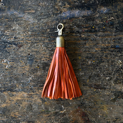 Leather Tassel Clip | Keyring