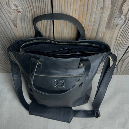 Twin-Handled Leather Work Bag