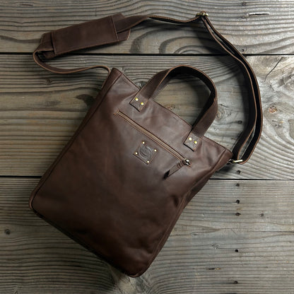 Twin-Handled Leather Work Bag