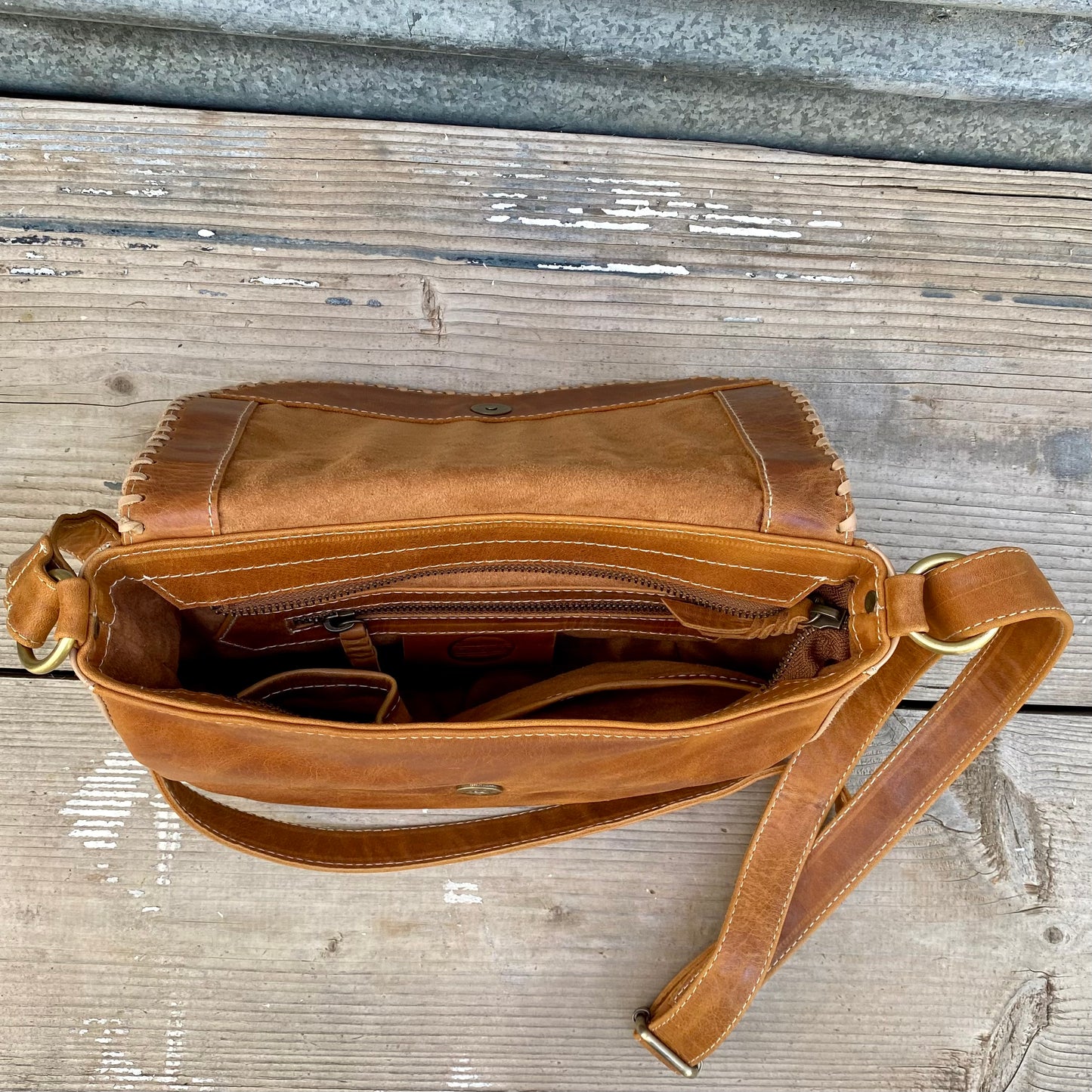 Carved Leather Handbag