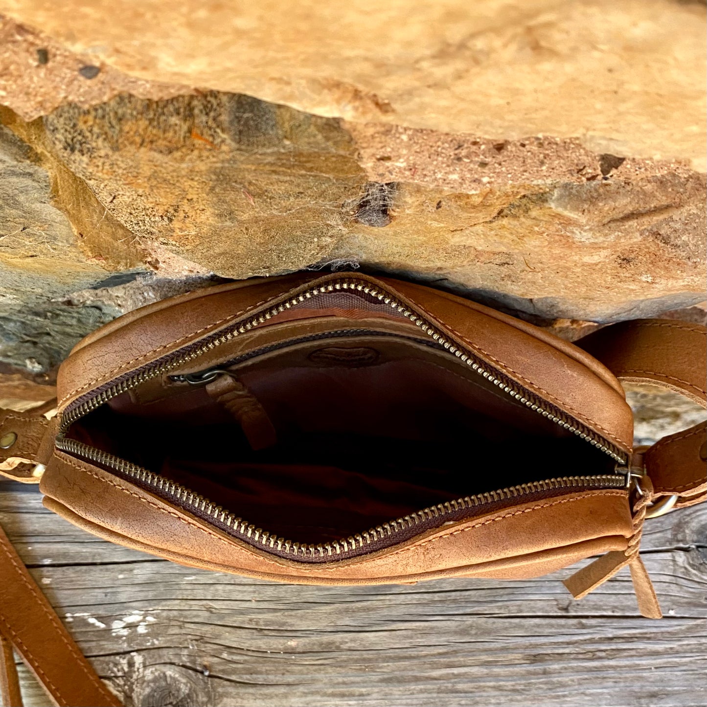 Leather Pouch with Strap