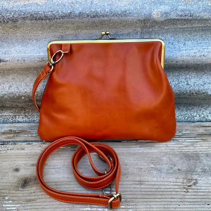 Leather Snap Clutch 2 Strap