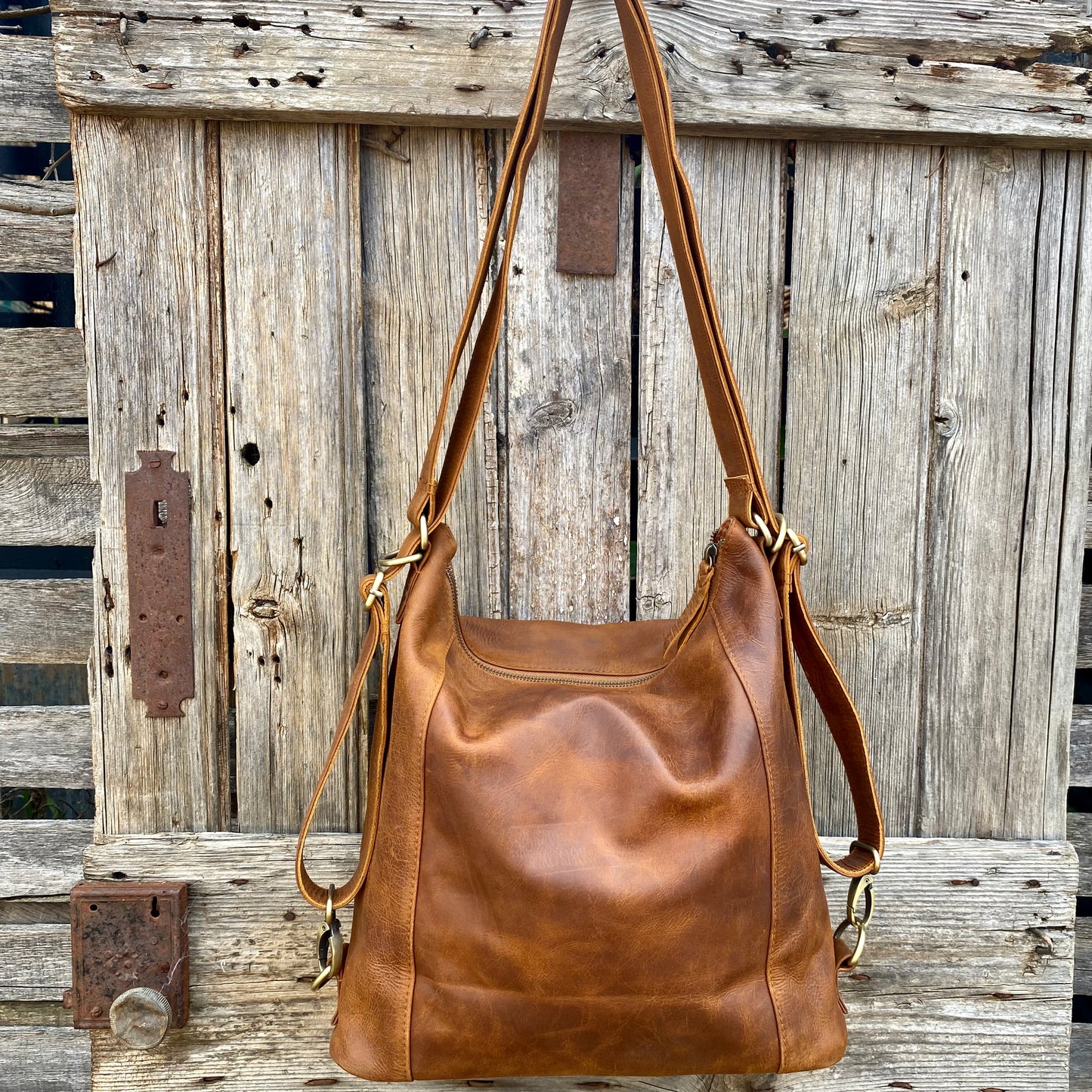 Convertible Leather Bag to Backpack