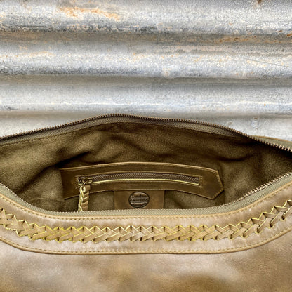 A Two Pocket Leather Bucket Bag