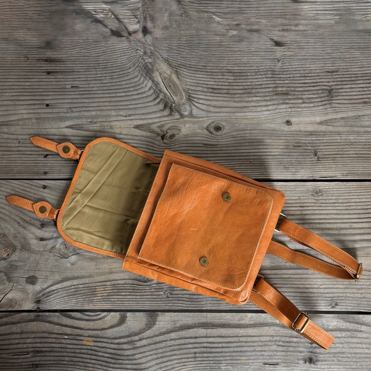Simple Raw Leather Backpack