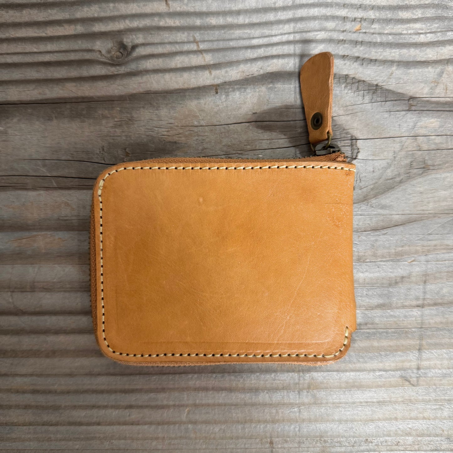 Simple Raw Zipper Wallet