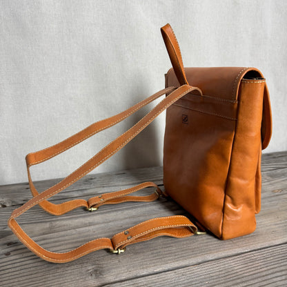 Simple Raw Leather Backpack