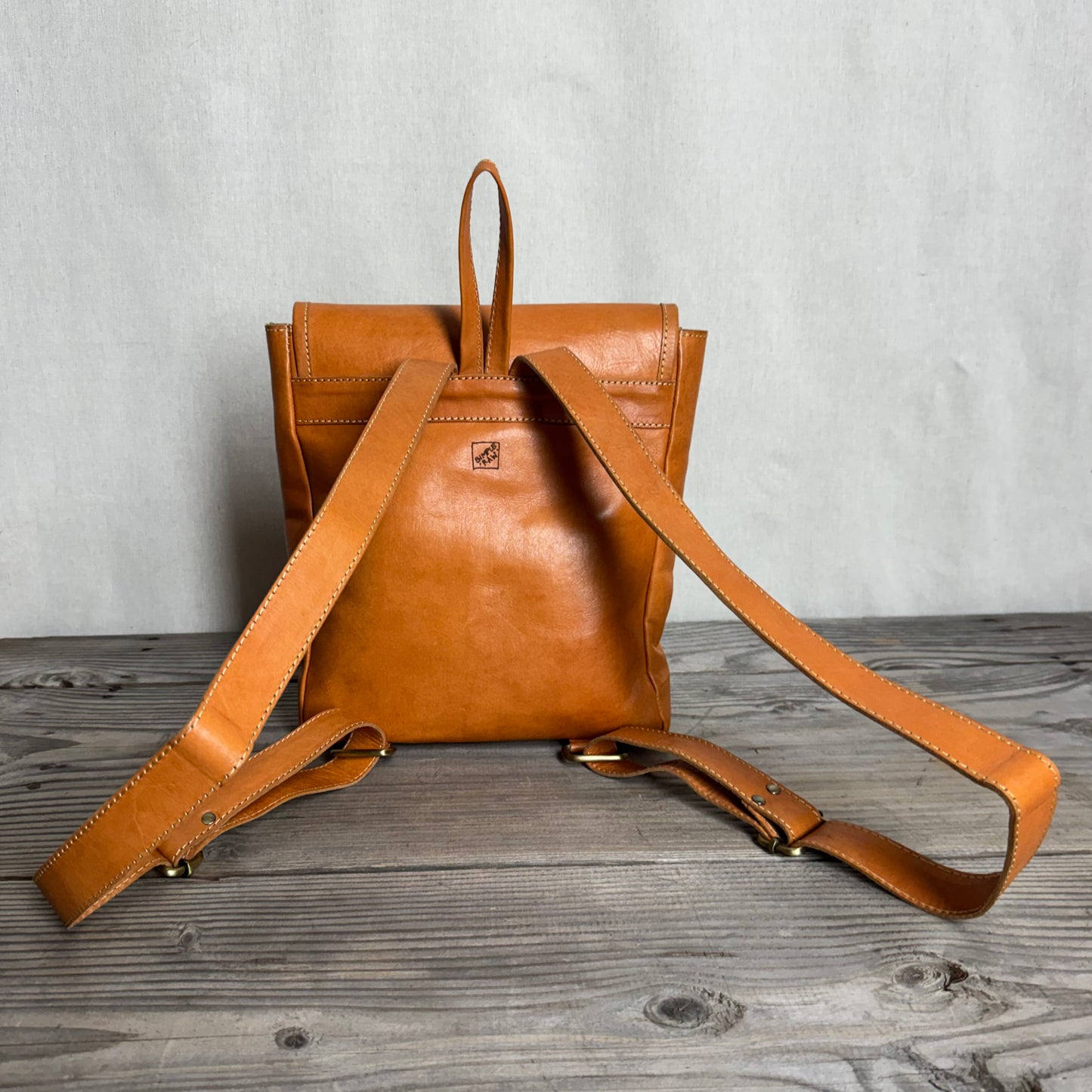 Simple Raw Leather Backpack