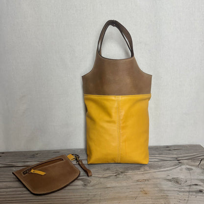 Two-Tone Leather Tote
