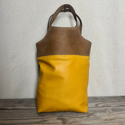 Two-Tone Leather Tote