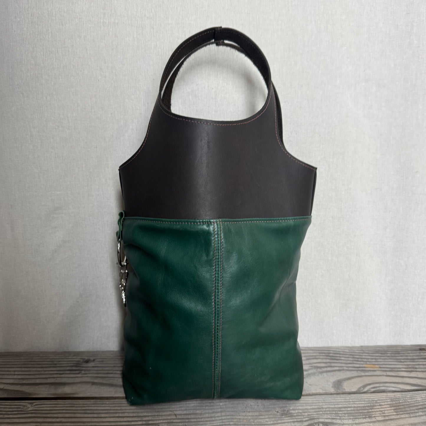 Two-Tone Leather Tote