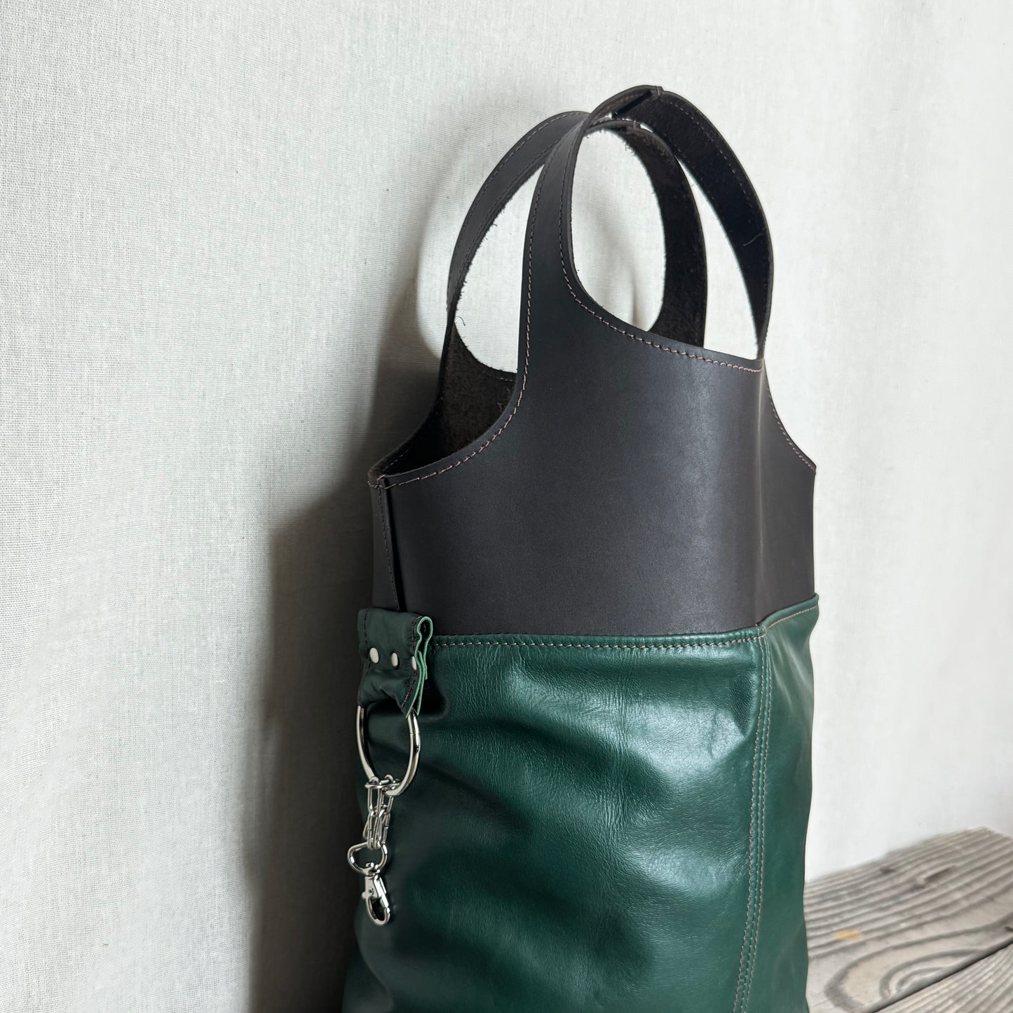 Two-Tone Leather Tote