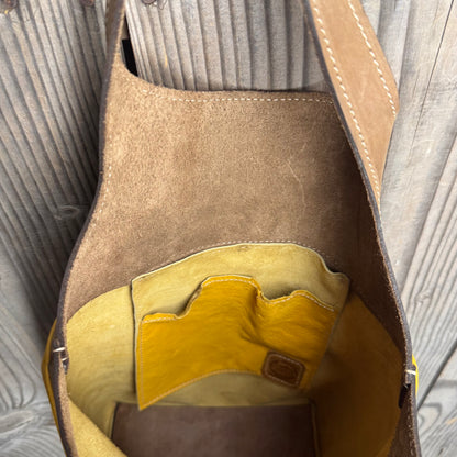 Two-Tone Leather Tote