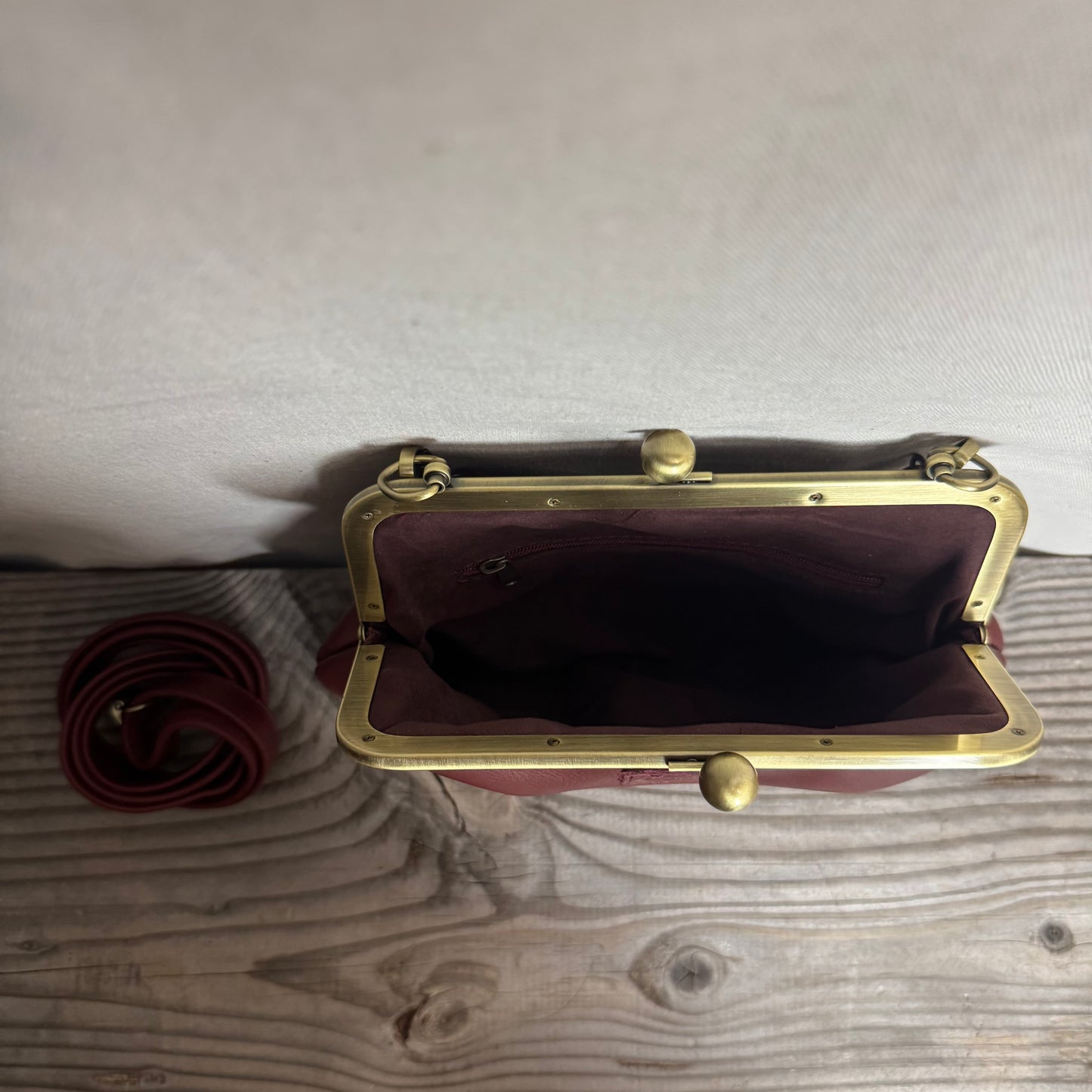 Leather Snap Clutch Two Strap