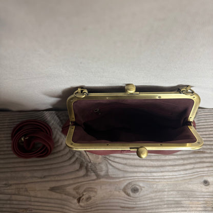 Leather Snap Clutch Two Strap