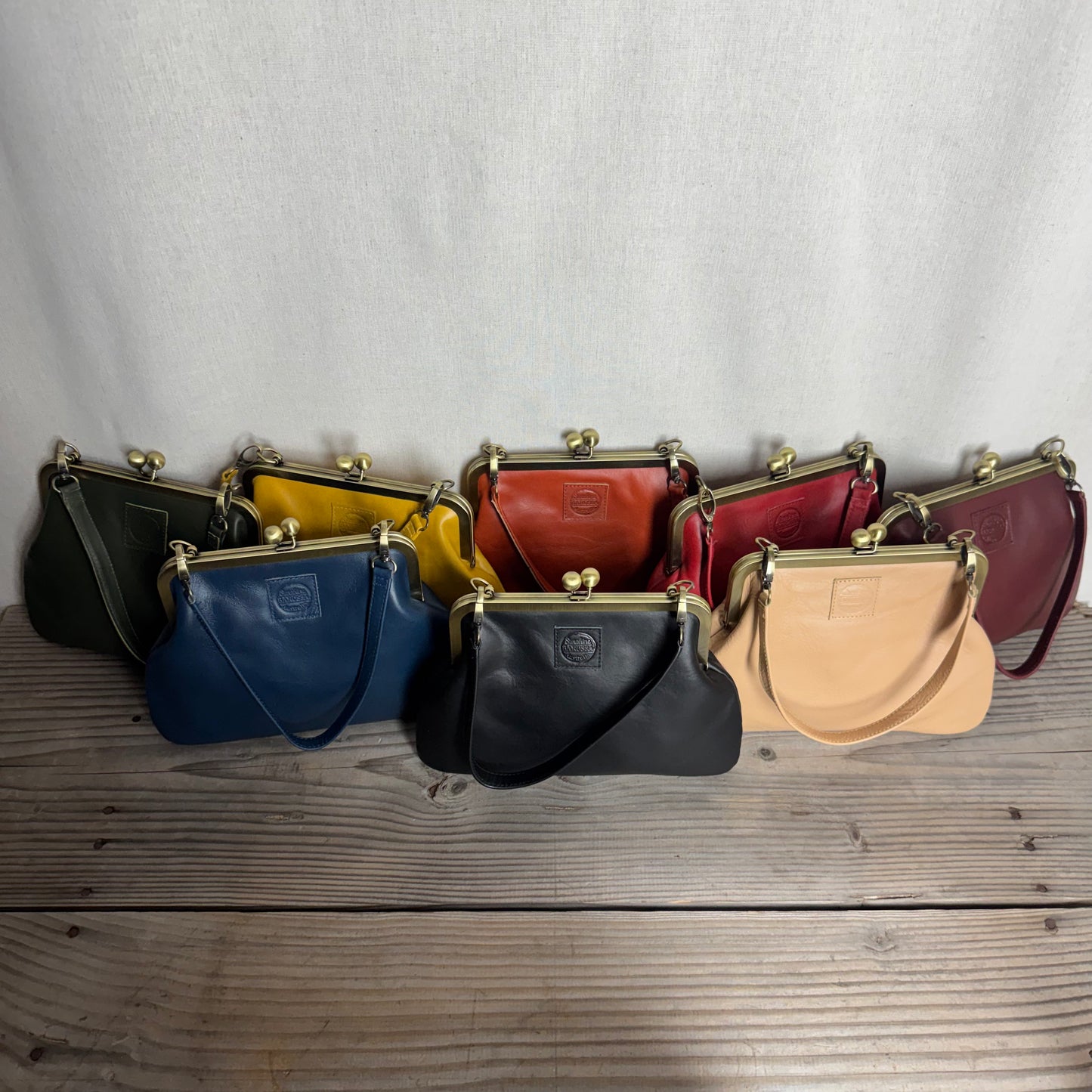 Leather Snap Clutch Two Strap