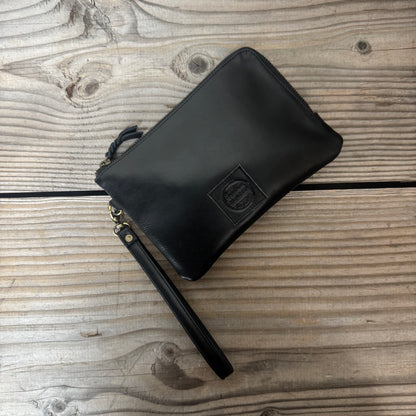 Long-Zippered Leather Clutch