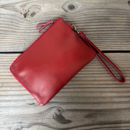 Long-Zippered Leather Clutch
