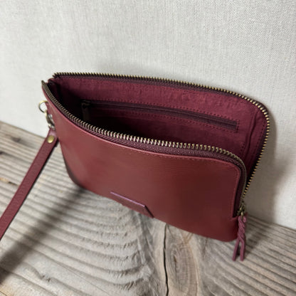 Long-Zippered Leather Clutch