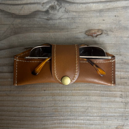 A Thin Leather Snap Lock Glasses Case