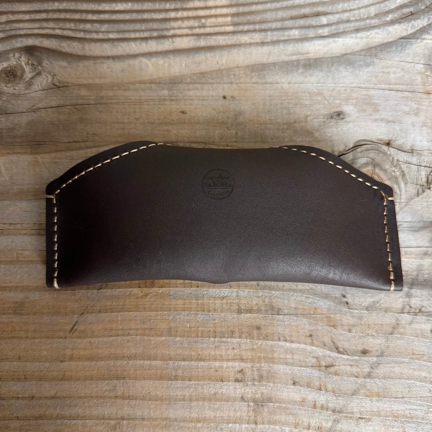 A Thin Leather Snap Lock Glasses Case
