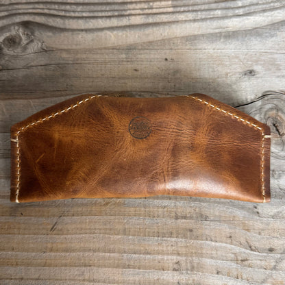 A Thin Leather Snap Lock Glasses Case