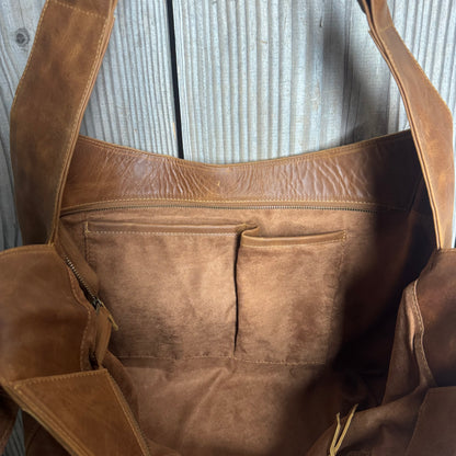 Large Leather Slouch / Overnighter