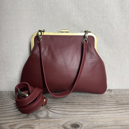 Leather Snap Clutch Two Strap