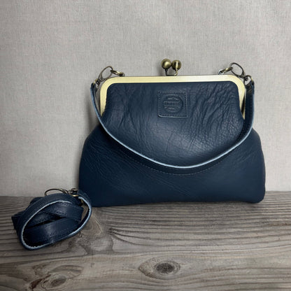 Leather Snap Clutch Two Strap