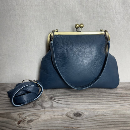 Leather Snap Clutch Two Strap